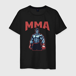 Футболка хлопковая мужская MMA боец, цвет: черный