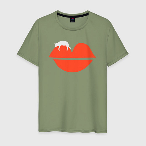 Мужская футболка Kitty kiss / Авокадо – фото 1