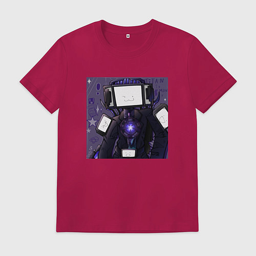 Мужская футболка Funny Titan TV Man / Маджента – фото 1