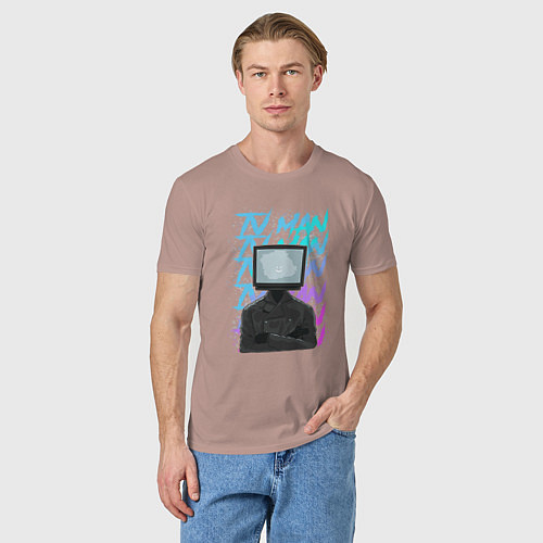 Мужская футболка Great TV men / Пыльно-розовый – фото 3