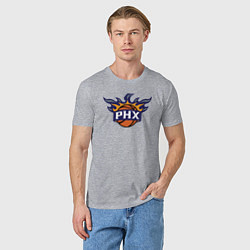 Футболка хлопковая мужская Phoenix Suns fire, цвет: меланж — фото 2