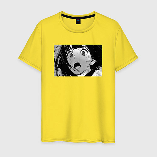 Мужская футболка Портрет плачущей девочки в дождь / Желтый – фото 1