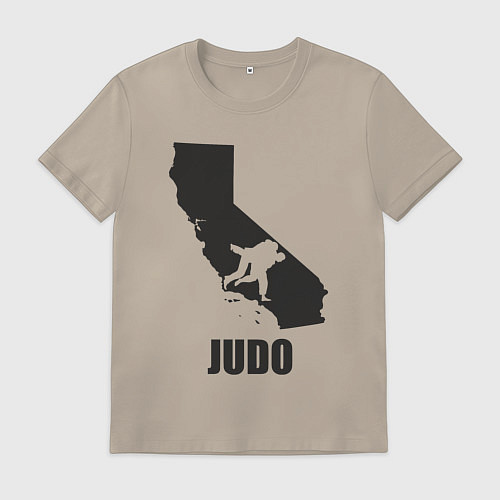 Мужская футболка Дзюдо Калифорния / Миндальный – фото 1