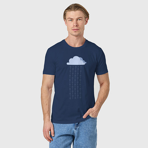 Мужская футболка Digital rain / Тёмно-синий – фото 3