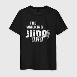 Футболка хлопковая мужская The walking judo dad, цвет: черный