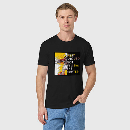 Мужская футболка Кенши - человек бензопила / Черный – фото 3