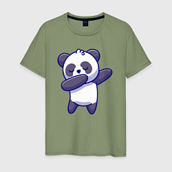 Футболка хлопковая мужская Dabbing panda, цвет: авокадо