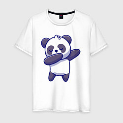 Футболка хлопковая мужская Dabbing panda, цвет: белый