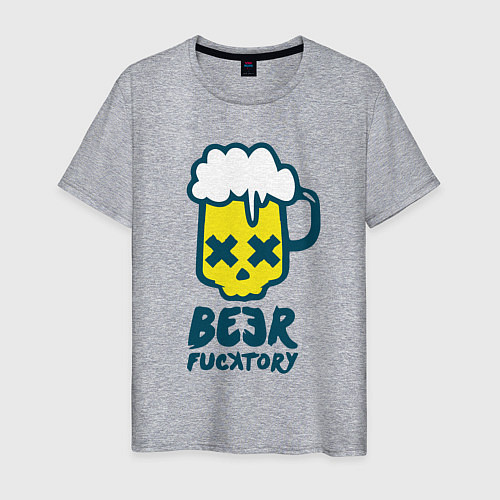 Мужская футболка Beer fucktory / Меланж – фото 1