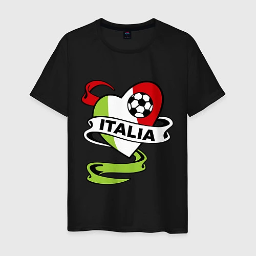 Мужская футболка Italia Football / Черный – фото 1