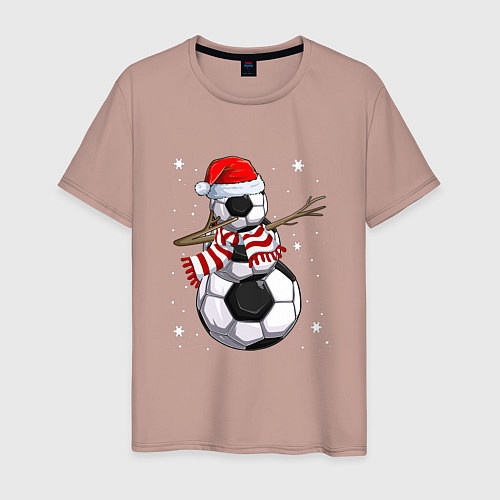 Мужская футболка Soccer snowman / Пыльно-розовый – фото 1