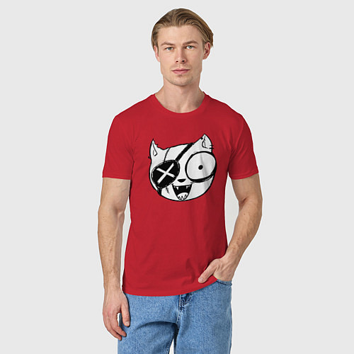 Мужская футболка Пират кот / Красный – фото 3