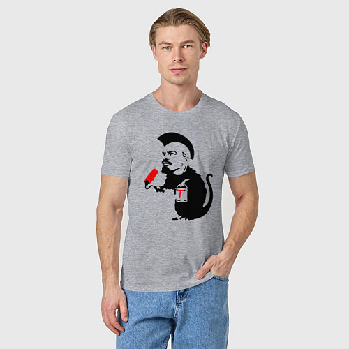 Мужская футболка Панк Ленин / Меланж – фото 3