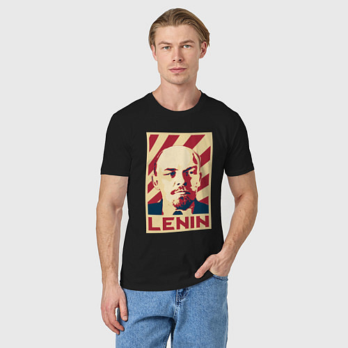 Мужская футболка Vladimir Lenin / Черный – фото 3