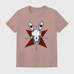 Футболка хлопковая мужская Хтонический кролик, цвет: пыльно-розовый