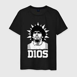 Футболка хлопковая мужская Dios Diego Maradona, цвет: черный