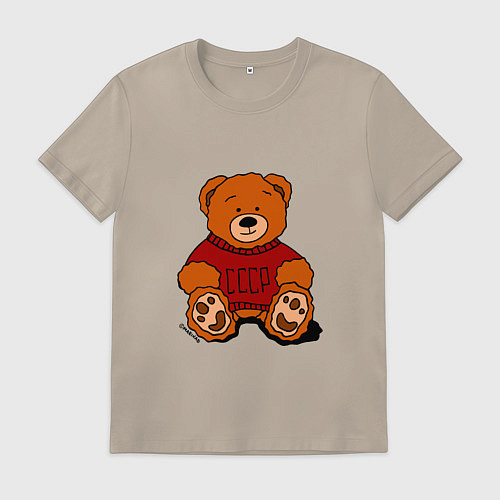 Мужская футболка Мишка из СССР / Миндальный – фото 1