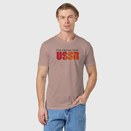 Мужская футболка Im from the USSR / Пыльно-розовый – фото 3