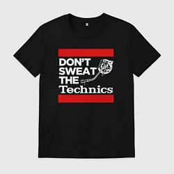 Футболка хлопковая мужская Dont sweat the Technics, цвет: черный