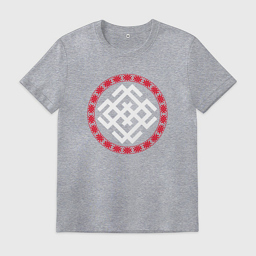 Мужская футболка Символ оберег белобога в кольце / Меланж – фото 1