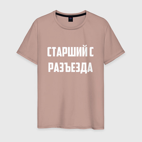 Мужская футболка Старший с разъезда / Пыльно-розовый – фото 1