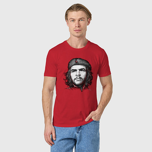Мужская футболка Че Гевара портрет / Красный – фото 3