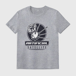 Футболка хлопковая мужская Искусственный сателлит, цвет: меланж