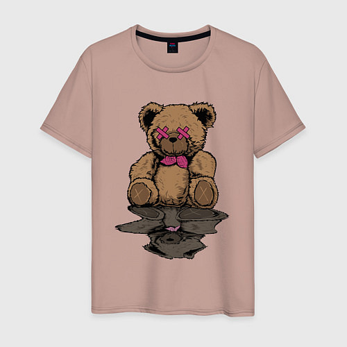 Мужская футболка Плюшевый медвежонок и его отражение / Пыльно-розовый – фото 1