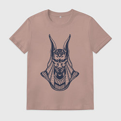 Футболка хлопковая мужская Анубис древнеегипетский бог, цвет: пыльно-розовый