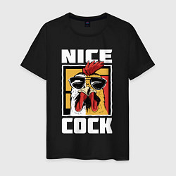 Футболка хлопковая мужская Nice cock, цвет: черный