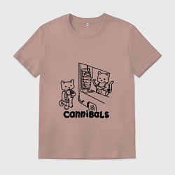 Футболка хлопковая мужская Мы то что мы едим, цвет: пыльно-розовый