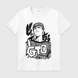 Футболка хлопковая мужская Эйкити Онидзука - GTO, цвет: белый