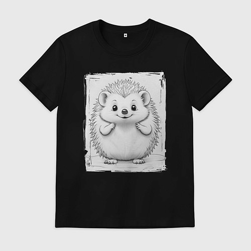 Мужская футболка Пухлый ежик / Черный – фото 1