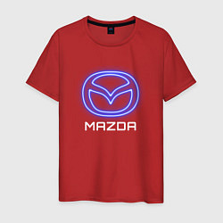 Футболка хлопковая мужская Mazda neon, цвет: красный