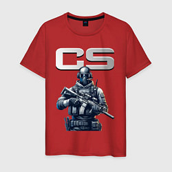 Футболка хлопковая мужская Counter Strike - stormtrooper, цвет: красный