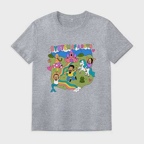 Мужская футболка System of a Down мульт / Меланж – фото 1