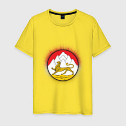 Футболка хлопковая мужская Герб Осетии, цвет: желтый