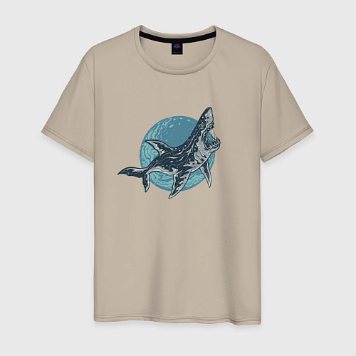 Мужская футболка Большая акула / Миндальный – фото 1
