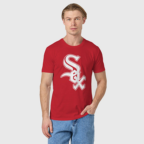 Мужская футболка Chicago white sox - baseball / Красный – фото 3