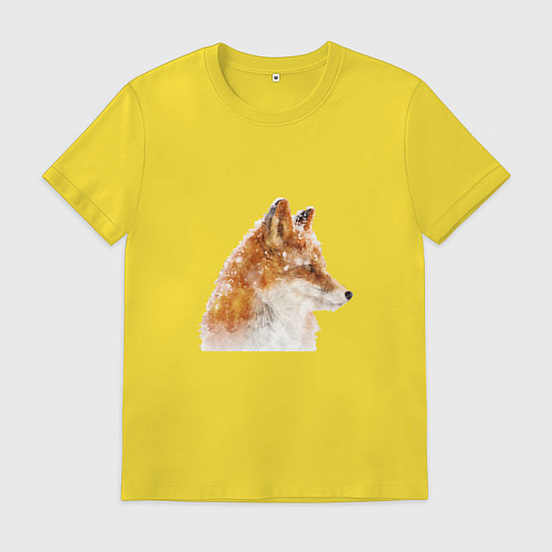 Мужская футболка Лиса зимой / Желтый – фото 1