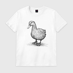 Футболка хлопковая мужская Селезень, цвет: белый
