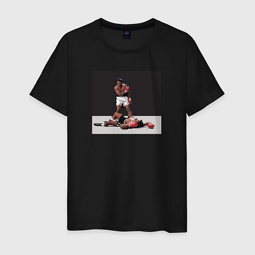 Мужская футболка Боксеры - пиксельный нокаут / Черный – фото 1