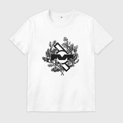 Футболка хлопковая мужская Depeche Mode - Mute records logo, цвет: белый