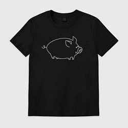 Футболка хлопковая мужская Пига, цвет: черный