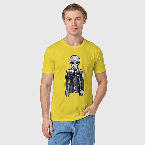 Мужская футболка Пришелец в костюме / Желтый – фото 3