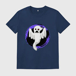 Футболка хлопковая мужская Мультяшное привидение, цвет: тёмно-синий