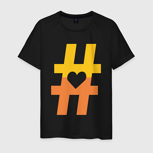 Мужская футболка Хештег сердце / Черный – фото 1