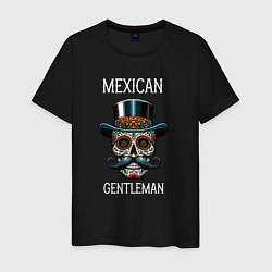 Футболка хлопковая мужская Мексиканский джентльмен, цвет: черный