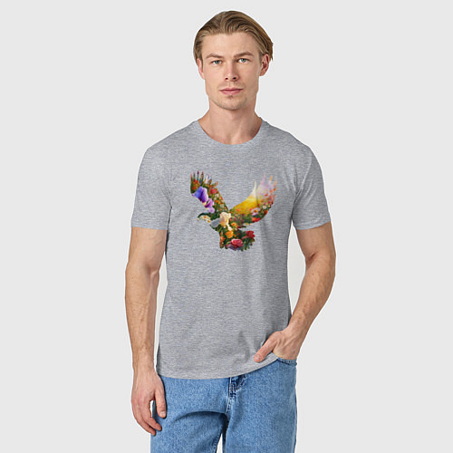 Мужская футболка Орел силуэт / Меланж – фото 3