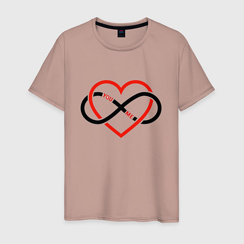 Мужская футболка Бесконечная любовь / Пыльно-розовый – фото 1